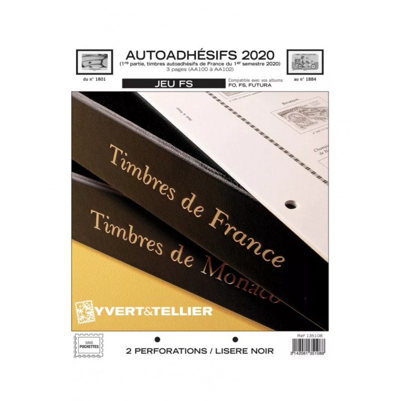 Jeux FS France timbres autoadhésifs 2020 premier semestre.