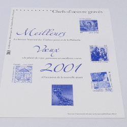 Collection de documents philatéliques Premier Jour France 2001-2002 en un album.