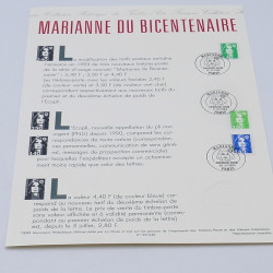 Collection de documents philatéliques Premier Jour France 1992-1993 en un album.