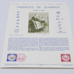 Collection de documents philatéliques Premier Jour France 1990-1991 en un album.