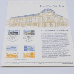 Collection de documents philatéliques Premier Jour France 1990-1991 en un album.