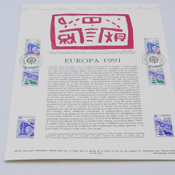 Collection de documents philatéliques Premier Jour France 1990-1991 en un album.
