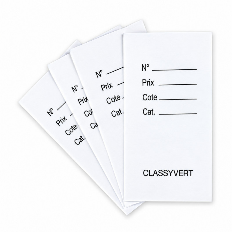 Classyvert, fiches de classement philatélique, par 1000.