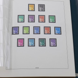 Reliure Lindner avec feuilles préimprimées France 2002-2003.