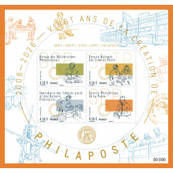 Feuillet de 4 timbres 20 ans de la création de Philaposte 2026 neuf**.