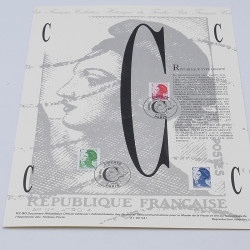 Collection de documents philatéliques Premier Jour France 1990-1991 en un album.