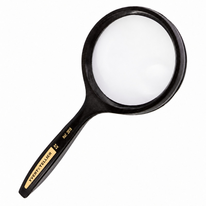 Loupe ronde avec lentille 6cm - grossissement 4x.