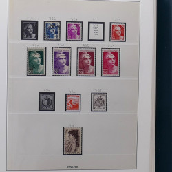 Collection timbres de France 1945-1959 neufs et oblitérés en un album.