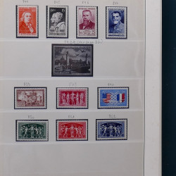 Collection timbres de France 1945-1959 neufs et oblitérés en un album.