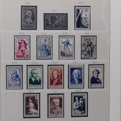Collection timbres de France 1945-1959 neufs et oblitérés en un album.
