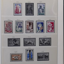 Collection timbres de France 1945-1959 neufs et oblitérés en un album.