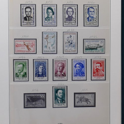Collection timbres de France 1945-1959 neufs et oblitérés en un album.