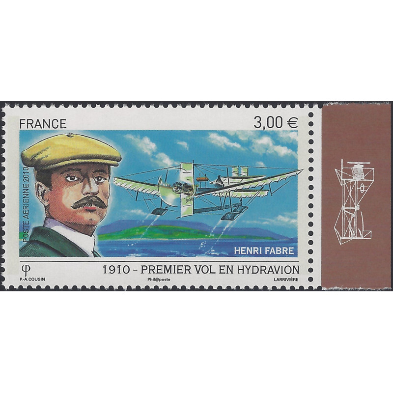 Timbre poste aérienne N°73a Henri Fabre neuf**.