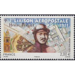 Timbre poste aérienne N°74 Henri Péquet neuf**.
