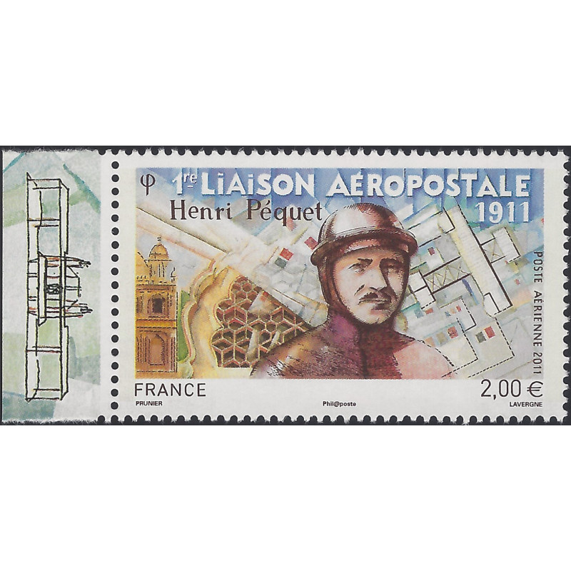 Timbre poste aérienne N°74a Henri Péquet neuf**.
