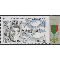 Timbre poste aérienne N°95a René Mouchotte neuf**.
