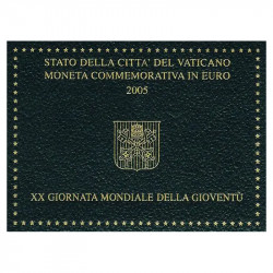 2 euros commémorative Vatican 2005 - Journée mondiale de la jeunesse en coffret BU.