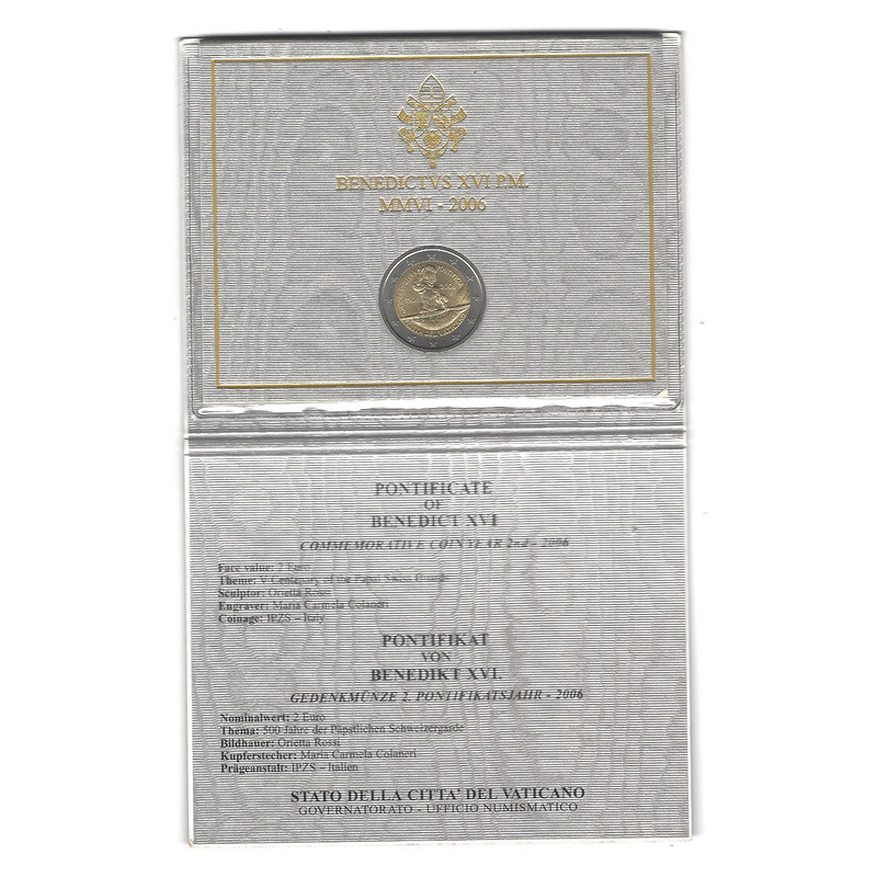 2 euros commémorative Vatican 2006 - Gardes Suisse en coffret BU.