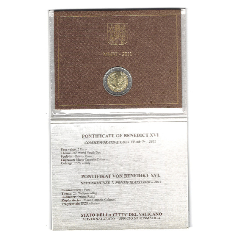 2 euros commémorative Vatican 2011 - GMG en coffret BU.