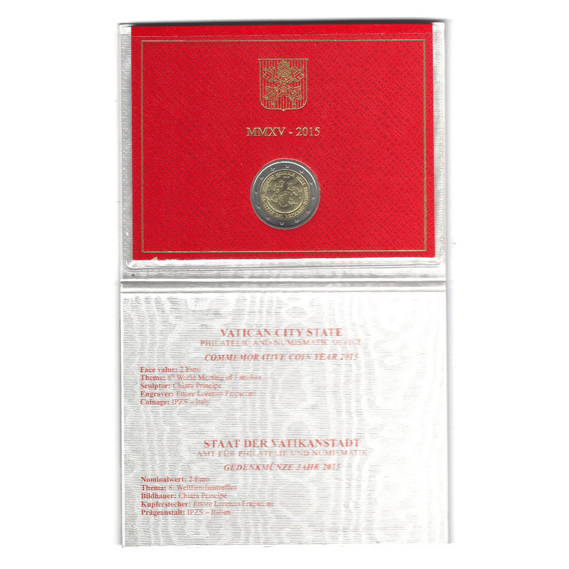 2 euros commémorative Vatican 2015 - Rencontre mondiale des familles en coffret BU.