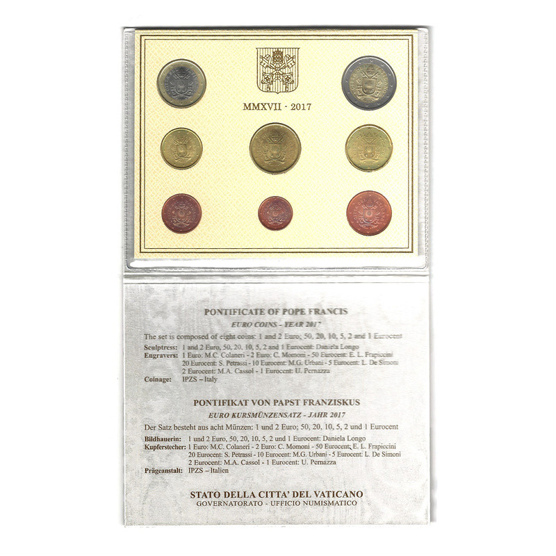 Coffret BU série monnaies euros Vatican 2017 - Pape François.