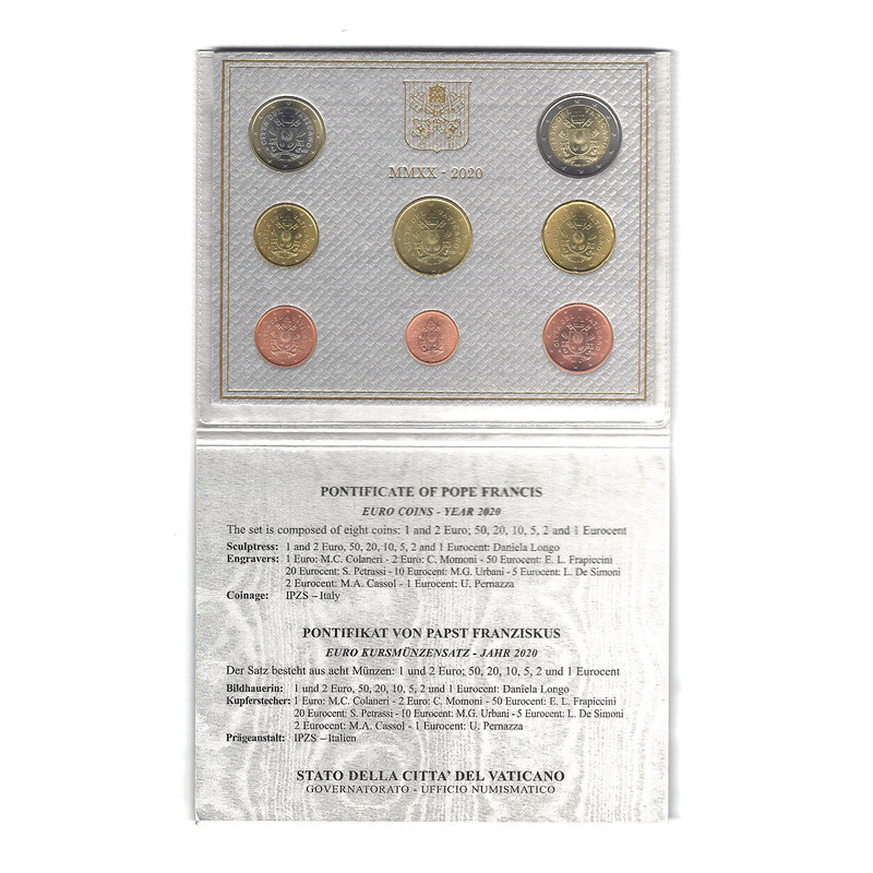Coffret BU série monnaies euros Vatican 2020 - Pape François.