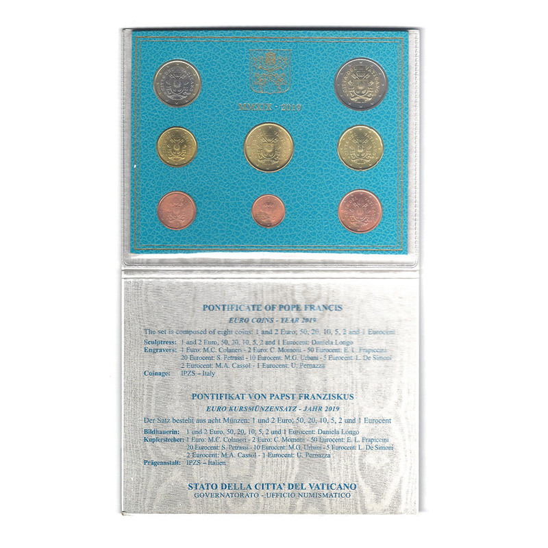 Coffret BU série monnaies euros Vatican 2019 - Pape François.