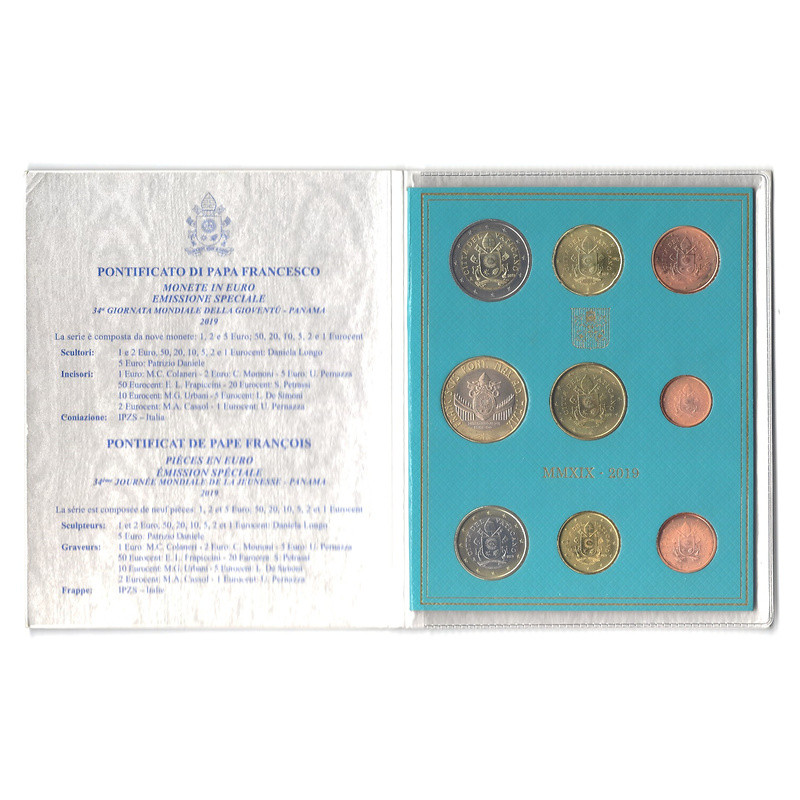 Coffret BU série monnaies euros Vatican 2019 édition spéciale - Pape François.