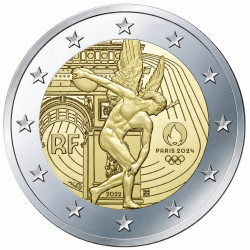 2 euros commémorative France 2022 - Le Génie JO Paris 2024 en coffret BE.