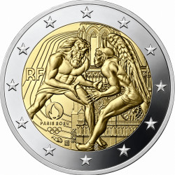 2 euros commémorative France 2024 - Hercule JO Paris 2024 en coffret BE.