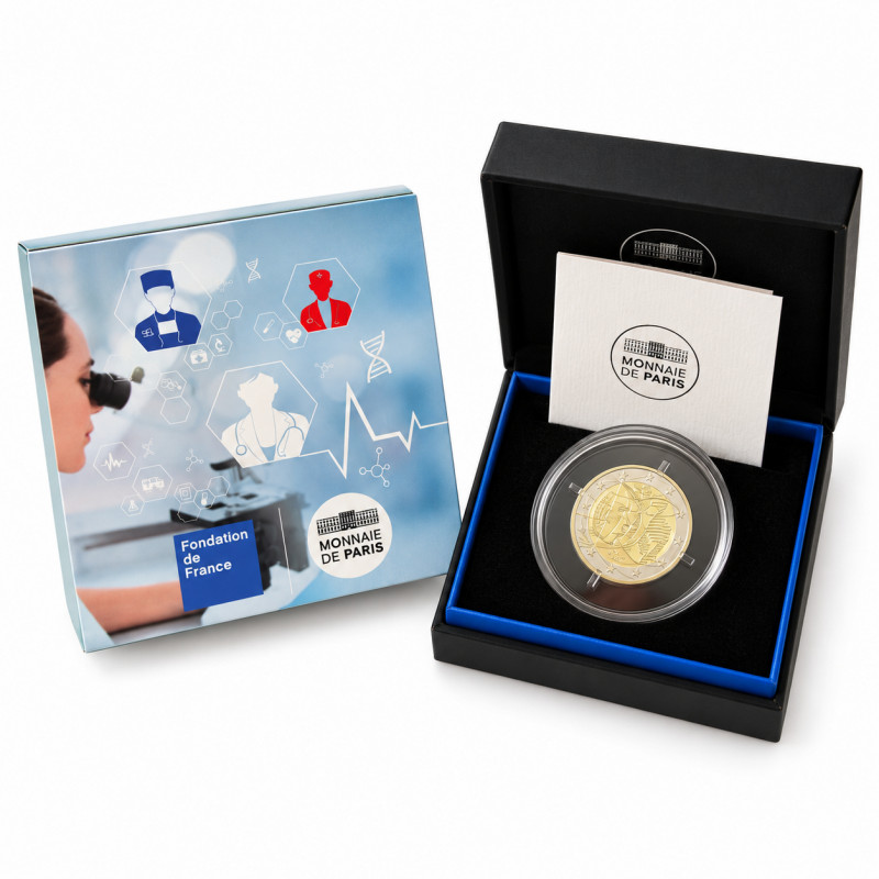2 euros commémorative France 2020 - Recherche médicale en coffret BE.