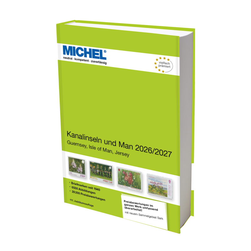 Catalogue de cotation Michel timbres des Îles Anglo-Normandes et Man 2026-2027.
