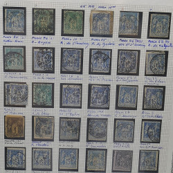 Lot de timbres de France 1849-1903 neufs et oblitérés en un album.
