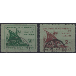 Saint Nazaire timbres de guerre N°74-75 série oblitéré.