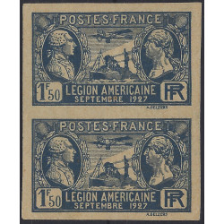 Légion Américaine timbre de France N°245 essai non dentelé en paire neuf (*).