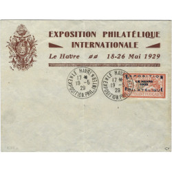 Le Havre timbre de France N°257A oblitéré sur enveloppe officielle.