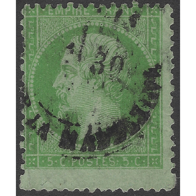 Empire dentelé timbre de France N°20 variété format allongé Suarnet oblitéré.