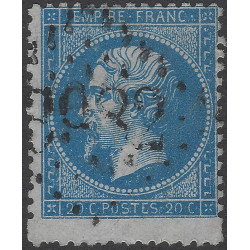 Empire dentelé timbre de France N°22 variété format allongé Suarnet oblitéré.