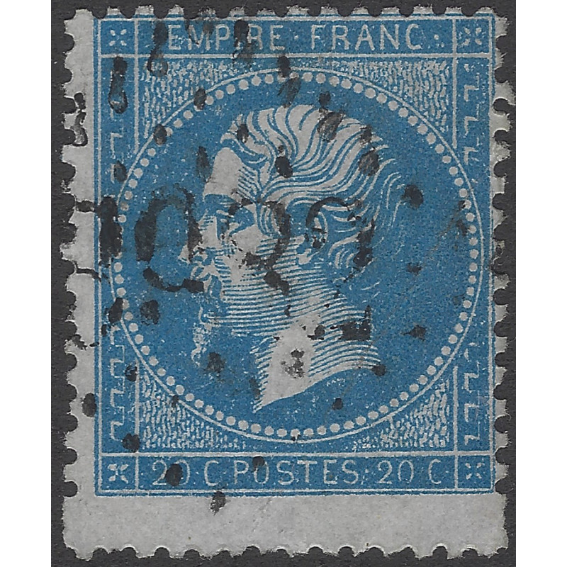 Empire dentelé timbre de France N°22 variété format allongé Suarnet oblitéré.