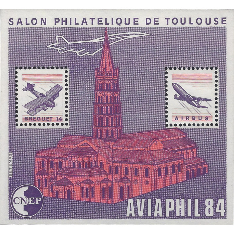 Bloc C.N.E.P. N°5A Aviaphil 1984 variété neuf**.
