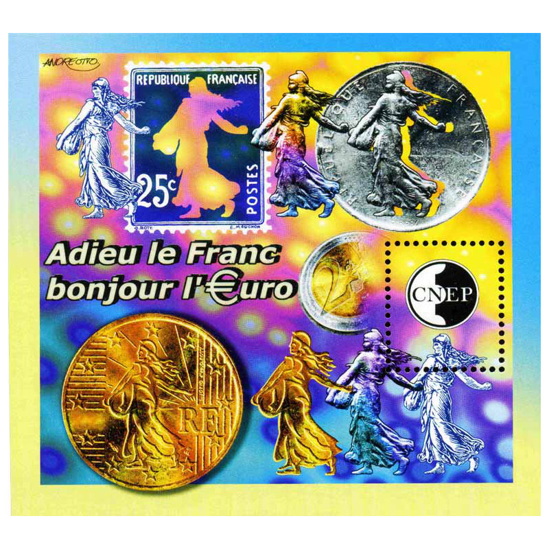Bloc C.N.E.P. N°35 Adieu le Franc bonjour Euro neuf**.