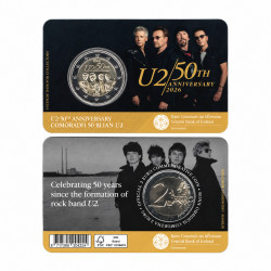 2 euros commémorative Irlande 2026 - Groupe U2 en coincard BU.