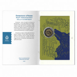 2 euros commémorative Saint Marin 2026 - Saint François d’Assise en coffret BU.