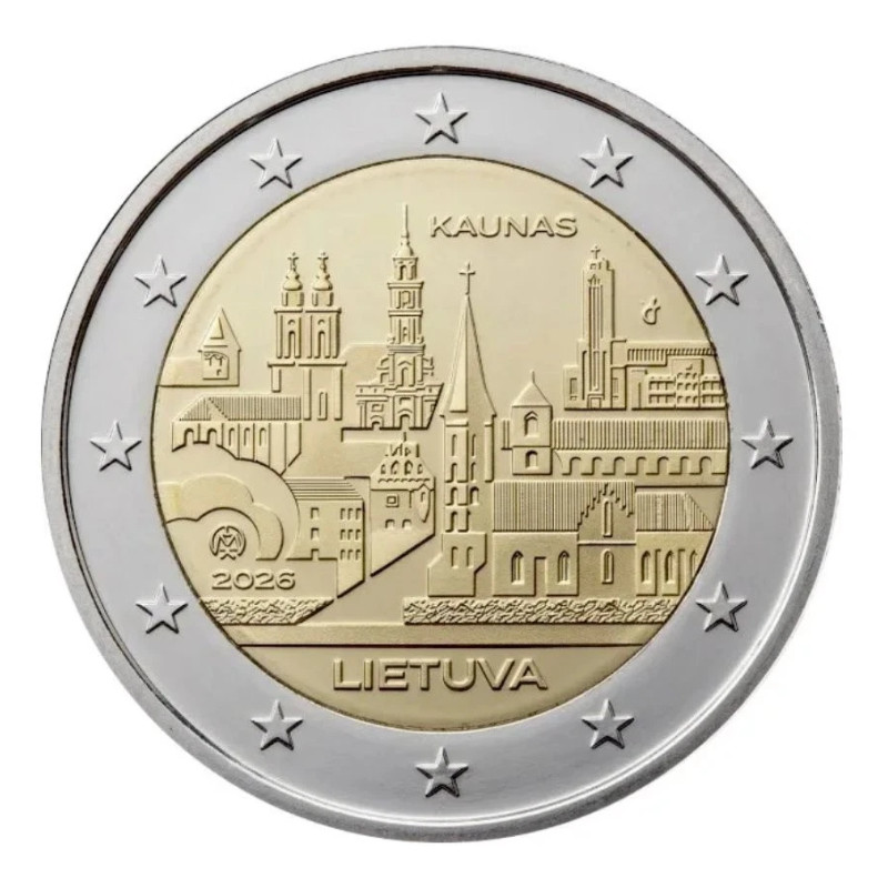 2 euros commémorative Lituanie 2026 - La ville de Kaunas.