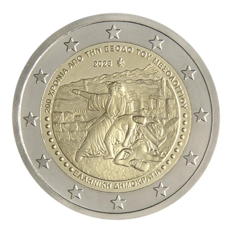 2 euros commémorative Grèce 2026 - Exode de Missolonghi.