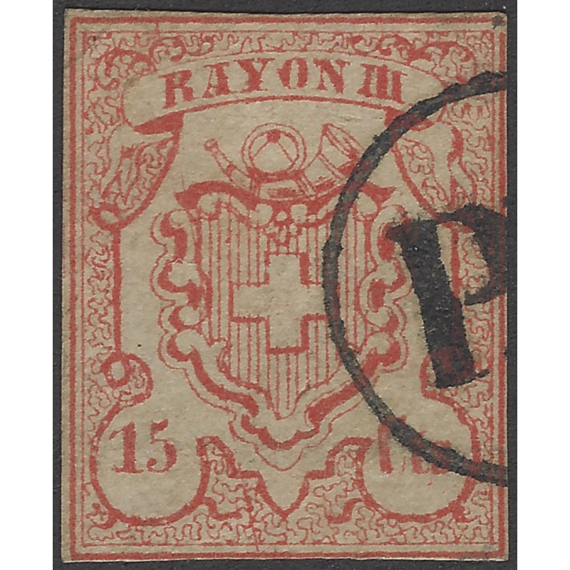 Timbre de Suisse N°24 Rayon III oblitéré.