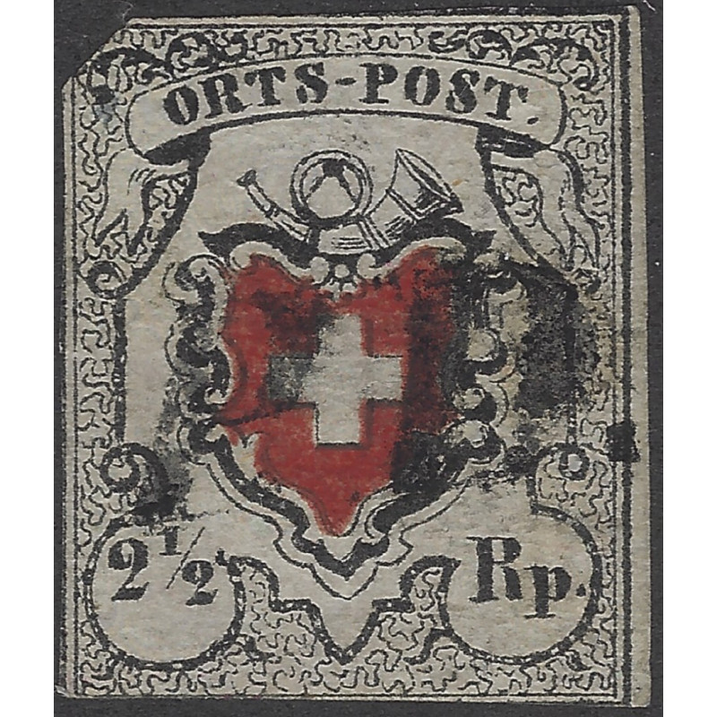 Timbre de Suisse N°17 ORTS POST oblitéré, R.
