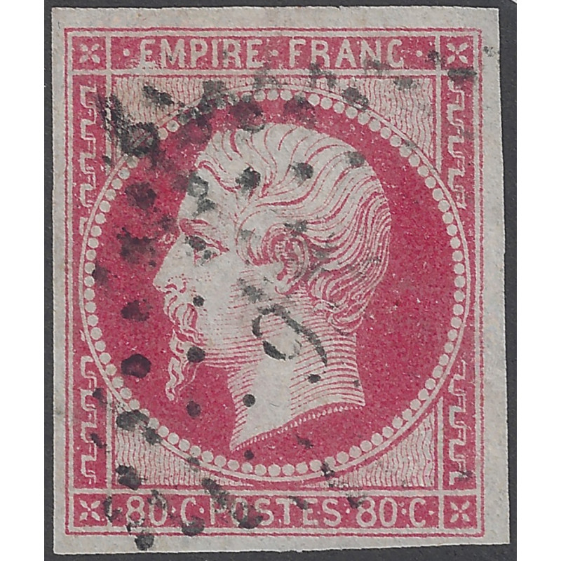 Empire non dentelé timbre de France N°17B oblitéré.