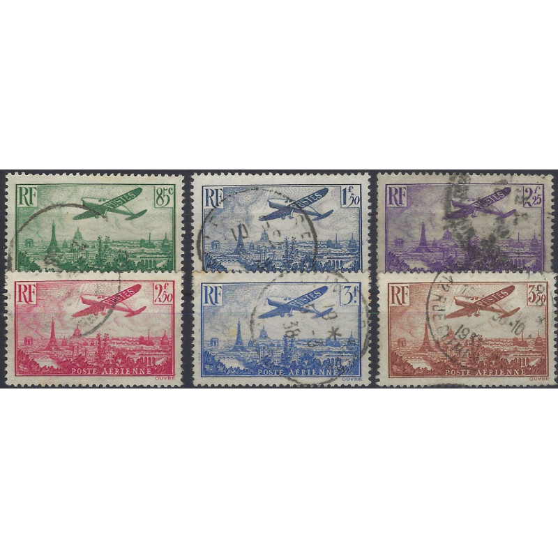 Timbres poste aérienne N°8-13 série oblitéré.