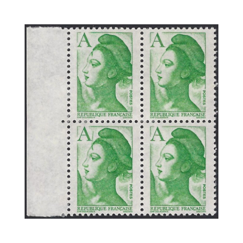 Marianne de Liberté timbre N°2423c variété en bloc de 4 neuf**.